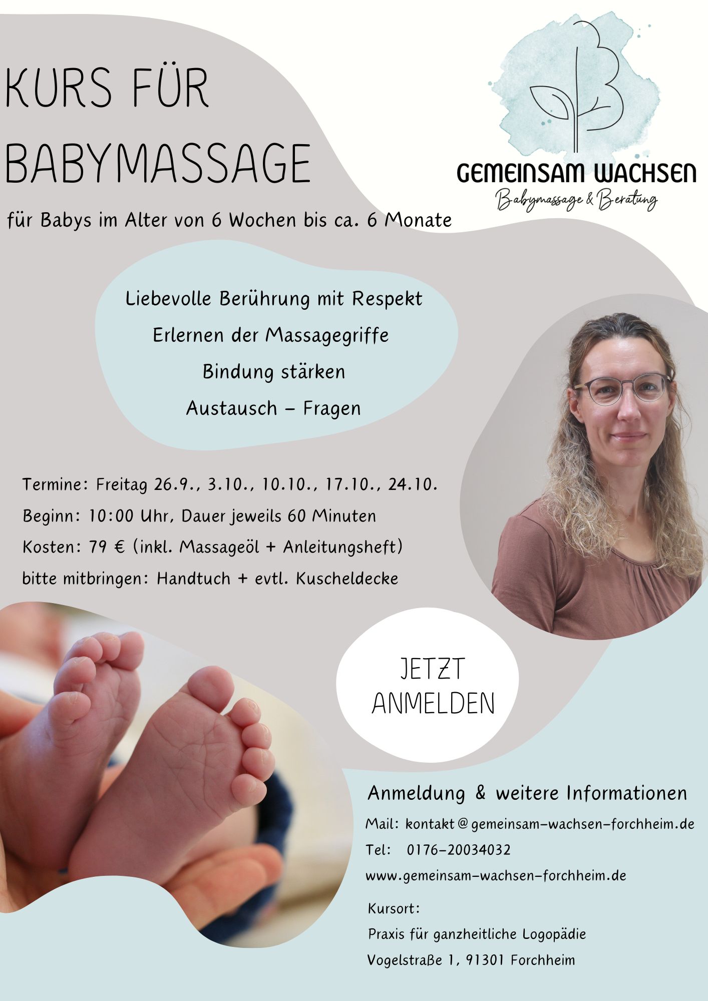 Flyer Babymassage gemeinsam wachsen_Start 26.9.